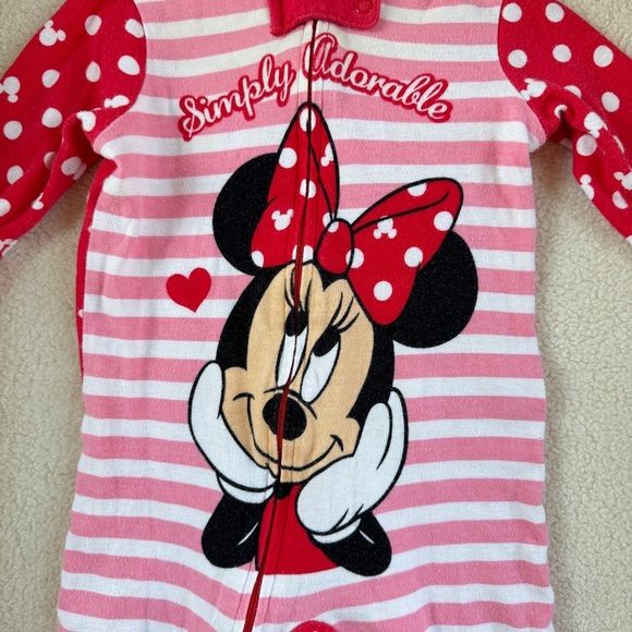 Disney Minnie Mouse Simply Adorable Footed Pajamas - Picture 6 of 7